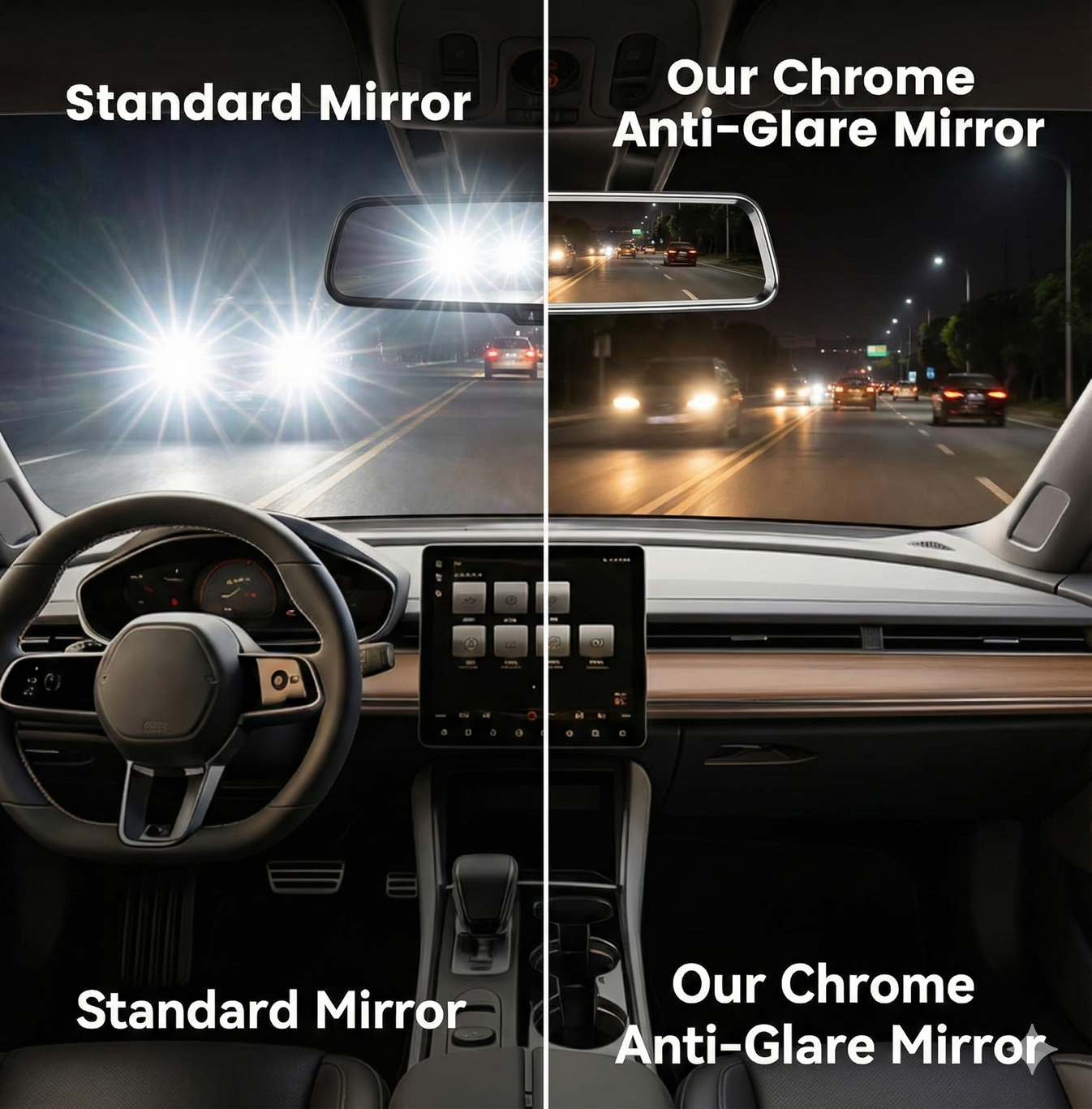 3D Car Rear View Mirror 12 Inch