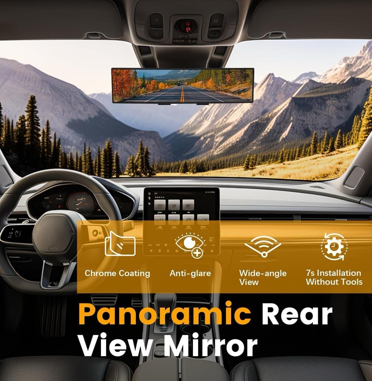3D Car Rear View Mirror 12 Inch