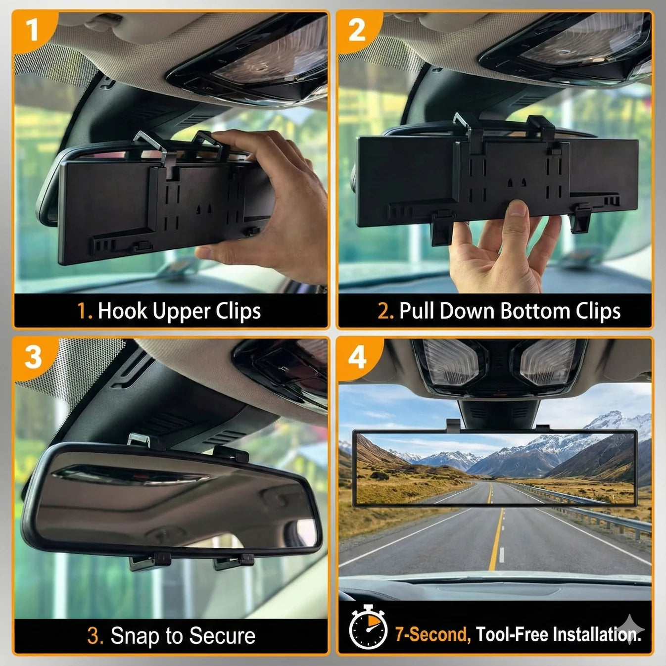 3D Car Rear View Mirror 12 Inch